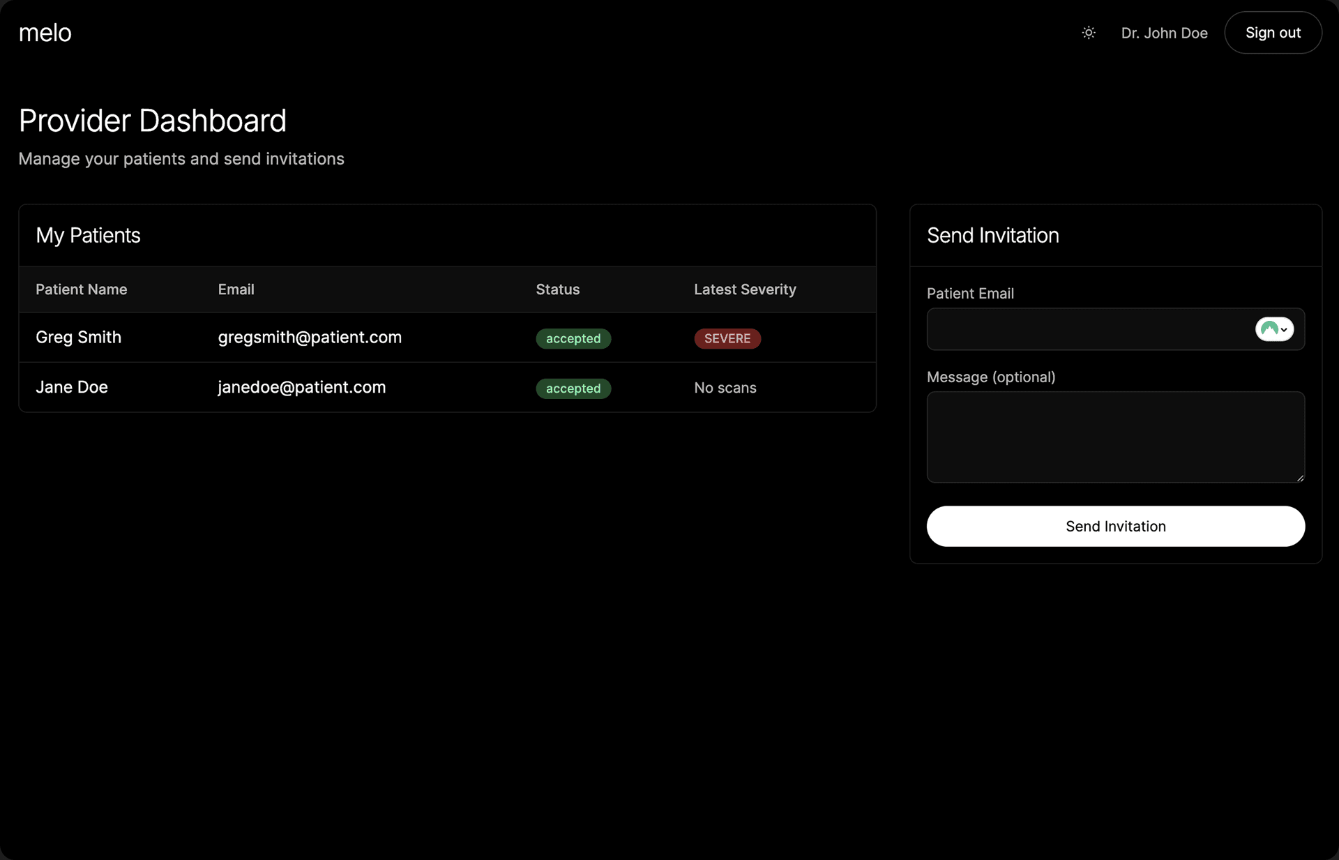 Provider Dashboard